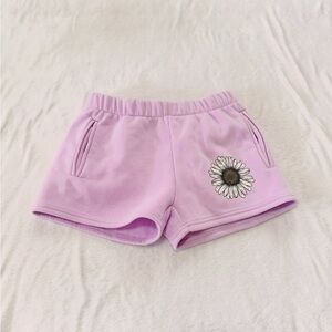 No Boundaries Lilac Daisy Embroidered Athletic Shorts